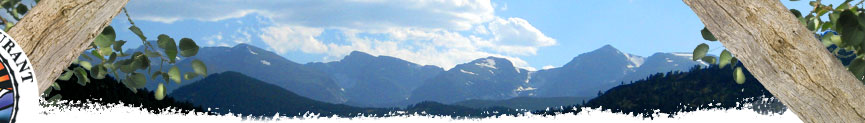 View of Rocky Mountain National Park from our restaurant.